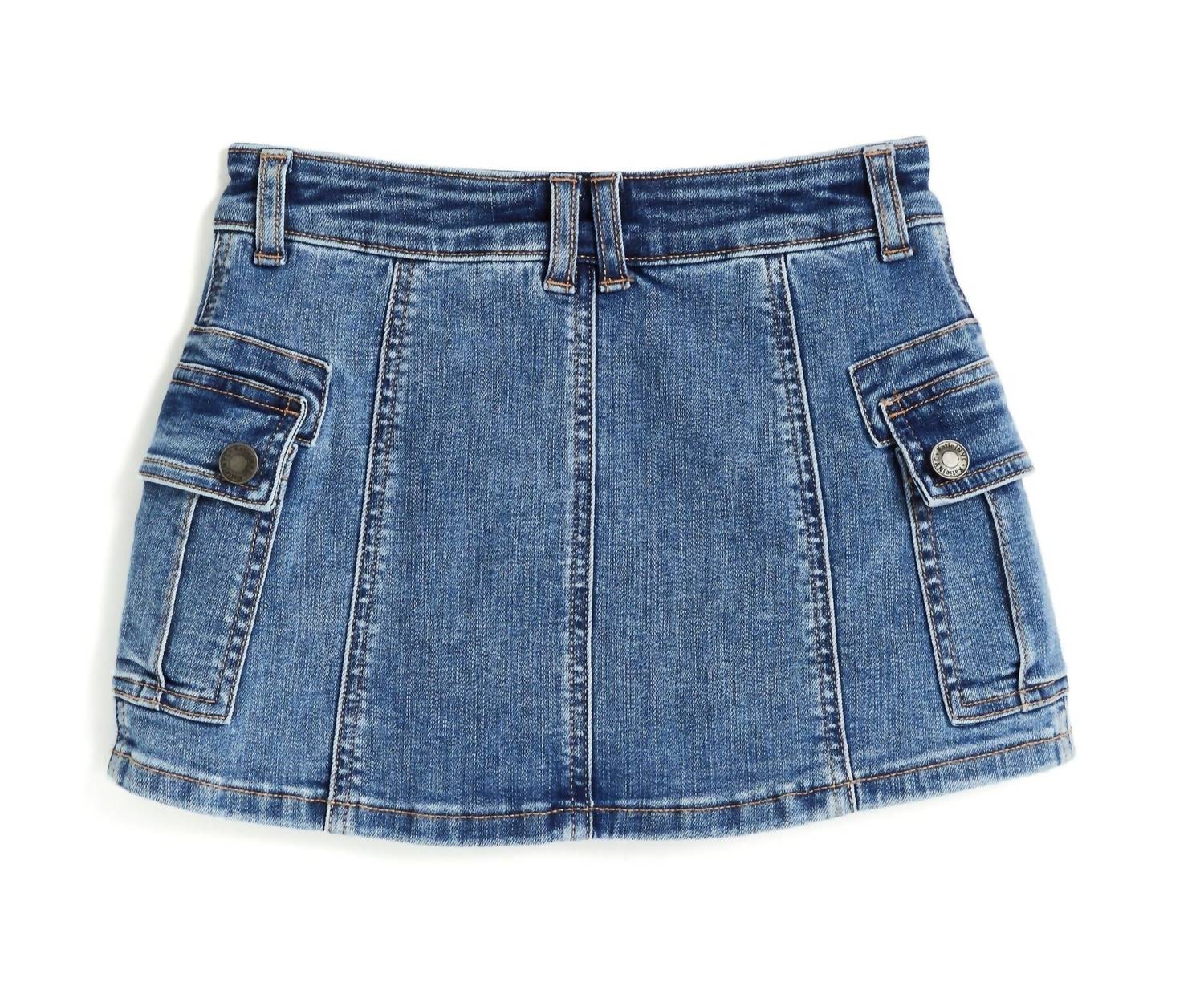 Tractr - Girl's Cargo Denim Skirt