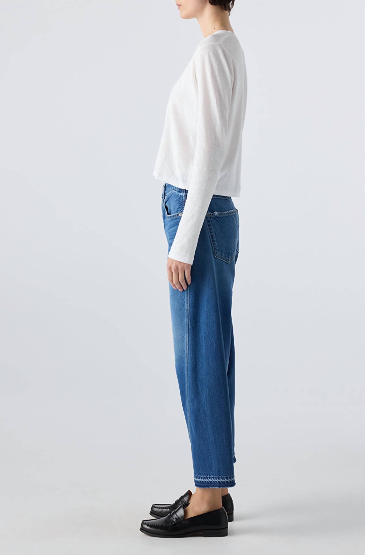 AMO Women's Maria Long Weekend Jeans in blue - women's jeans - alternate view