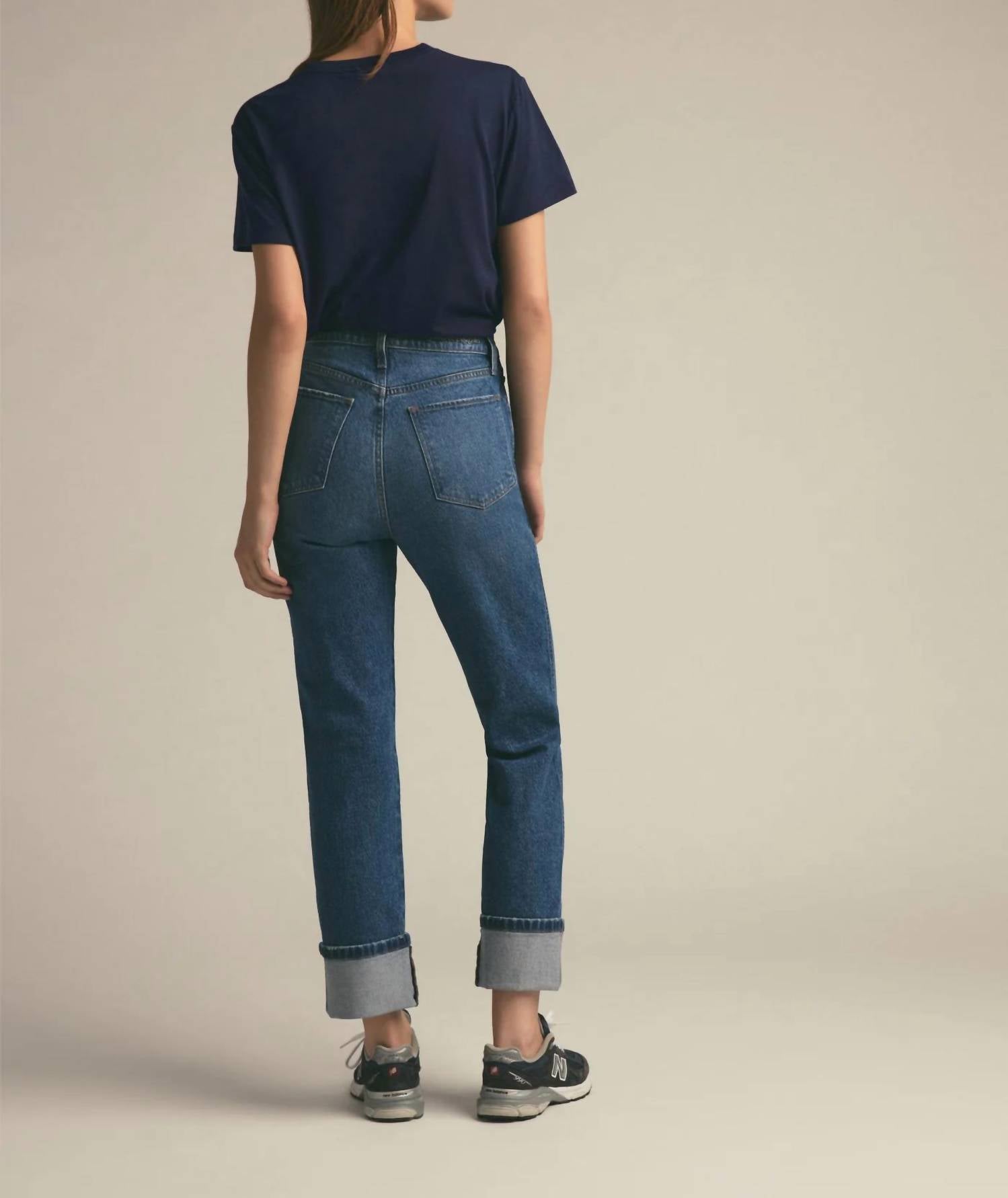 Favorite Daughter Favorite Sister Cropped Tee in navy - women's t-shirt - detail view