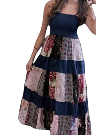 Young Threads - Sleeveless Patchwork Maxi Dress