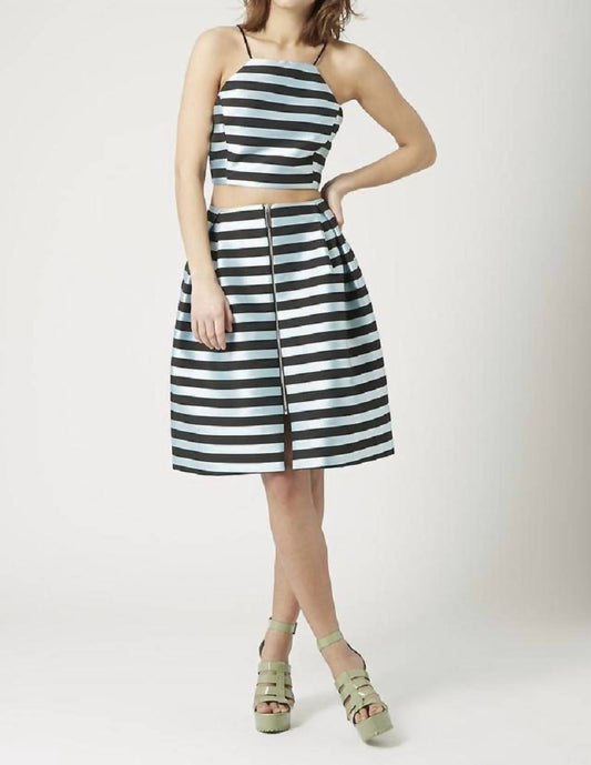 Topshop - Striped A Line Scuba Skirt