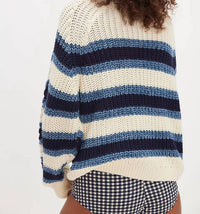 Free People - Frankie Cable Stripe Sweater