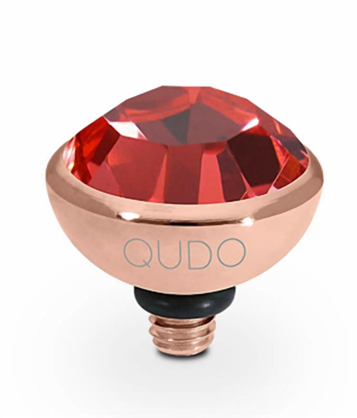 Qudo Women's Bottone 10mm Jewelry Topper in padparadscha rose gold - women's jewelry