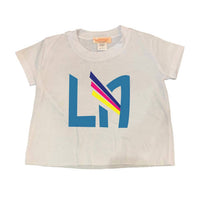 Tweenstyle Girl's La Teal Print On Jersey Short Sleeve Tee in white - women's t-shirt