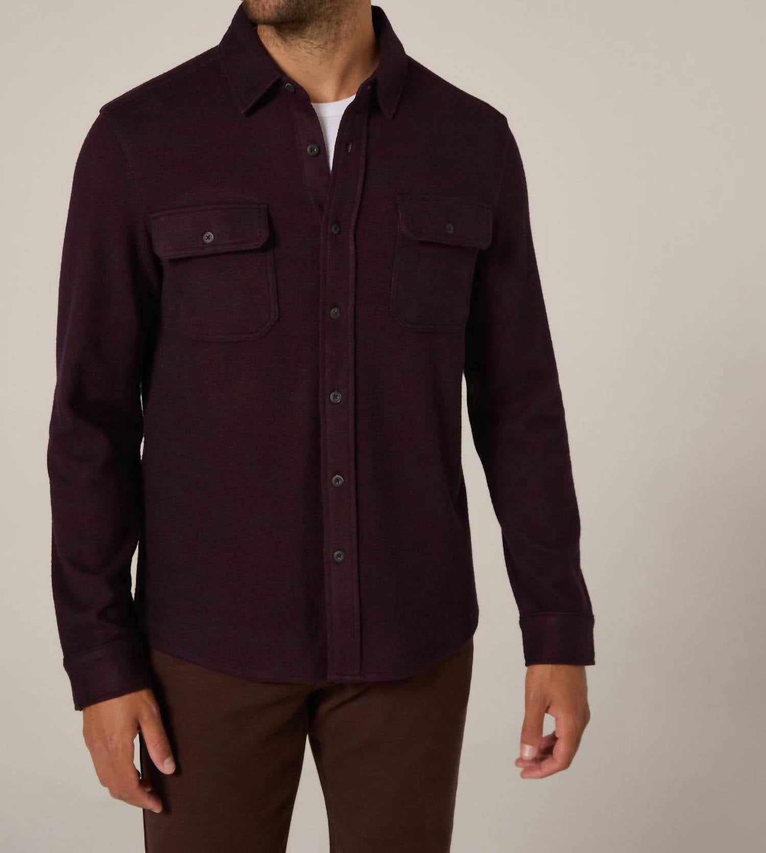 7Diamonds Generation Long Sleeve Shirt in bordeaux - men's shirt - alternate view
