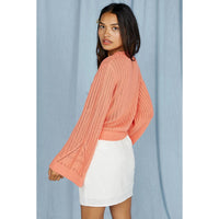 SAGE THE LABEL Across The Room Sweatshirt in coral - women's top - alternate view
