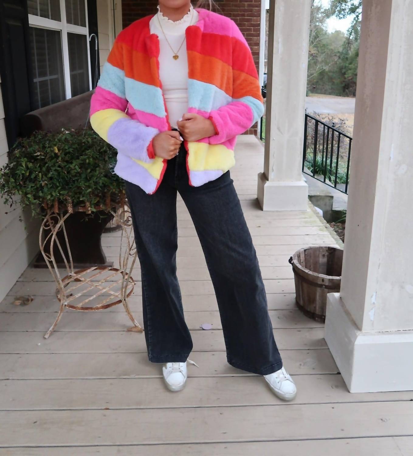 Buddylove - Rainbow Faux Fur Jacket