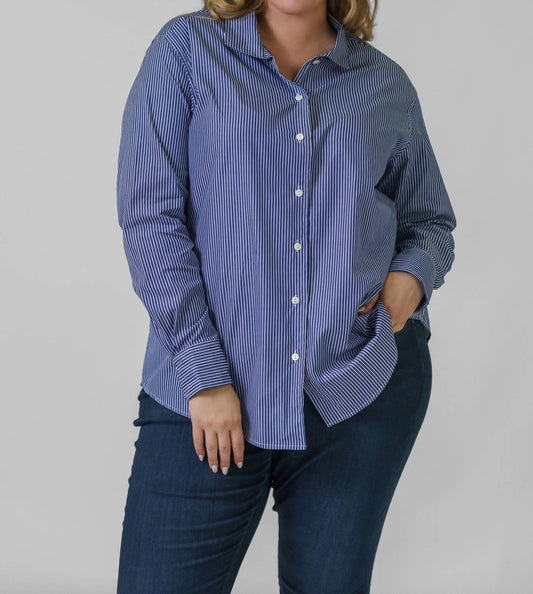 Jill Mcgowan - Joan Easy Cut Bright End On End Cotton Shirt - Plus