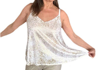 Made In Italy - Metallic Leopard Print Tank Top