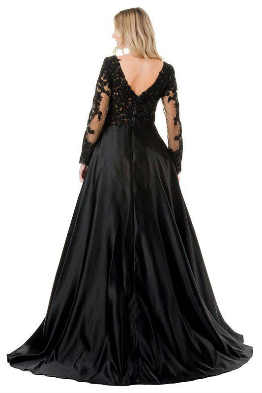 Coya Collection - Long Sleeve Satin Ball Gown