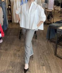 ELAN Lightweight Collared Button Up Shirt Top in white - women's blouse - view 6