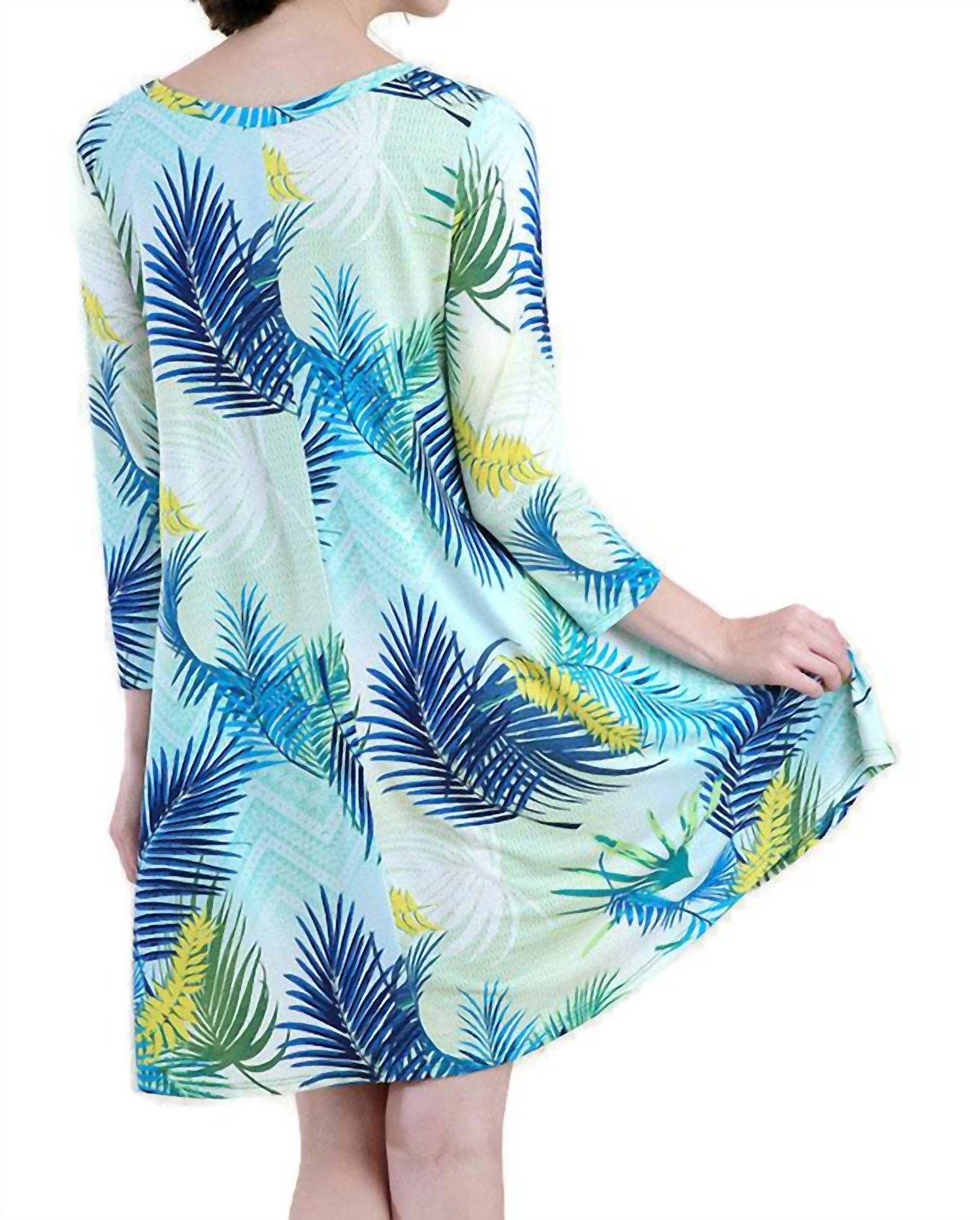 Umgee - Tropical Leaf Print Shift Dress
