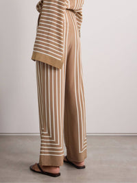 Toteme - Wide-leg Pants And Button-down Top Striped Silk-crepe Set