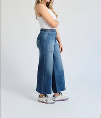 1822 Denim - High Rise Wide Leg Braided Waistband Denim Jeans