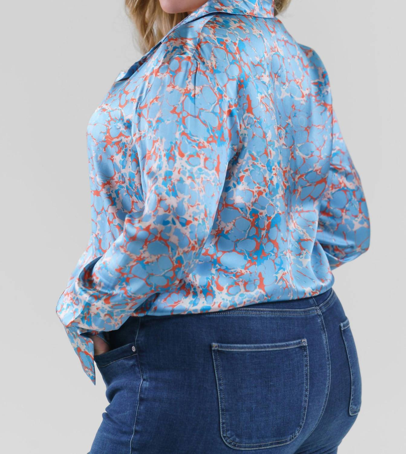 Catherine Gee - Daria French Cuff Silk Blouse - Plus
