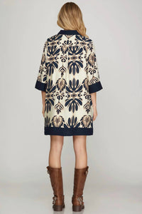 She + Sky - Half Sleeve Printed Dress