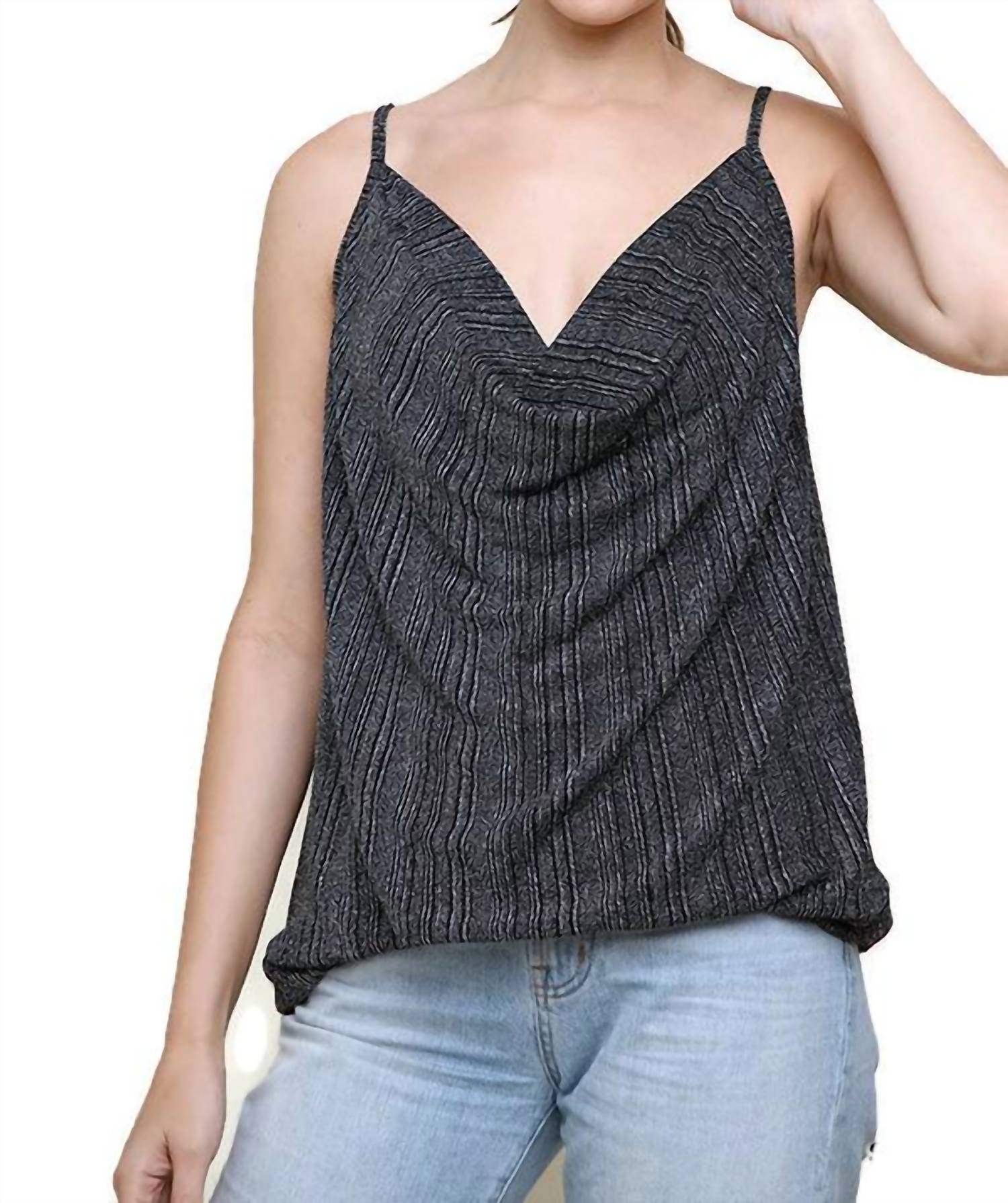 Umgee - Lurex Cowl Neck Tank Top
