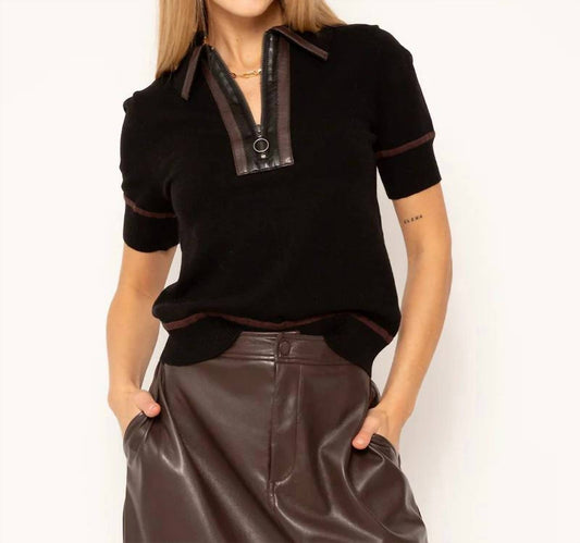 Central Park West - Beatrix Vegan Leather Polo Shirt