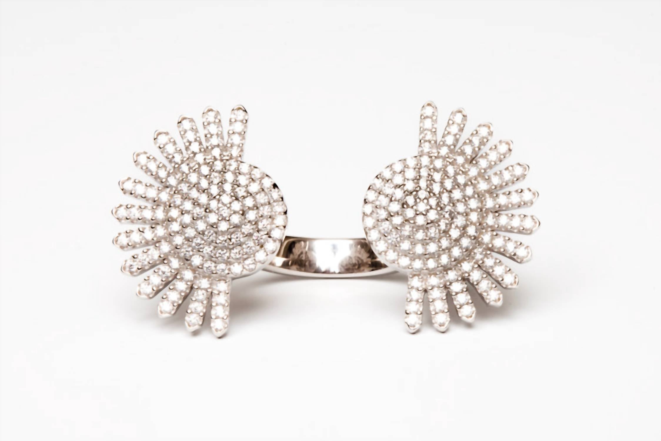 Avenue Chic - Women's Half Sunburst Cuff Ring
