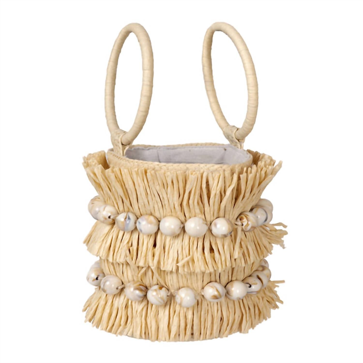 BTB Los Angeles Women's Tiki Bucket Bag in natural - women's bag - detail view