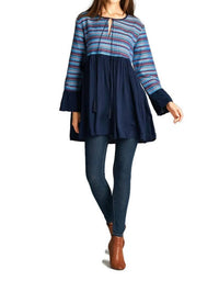 Velzera - Tapestry Geometric Mini Dress - Plus