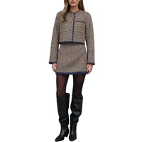 Raisonnel Tweed Skirt With Organza Detail in multi colored - women's skirt - alternate view