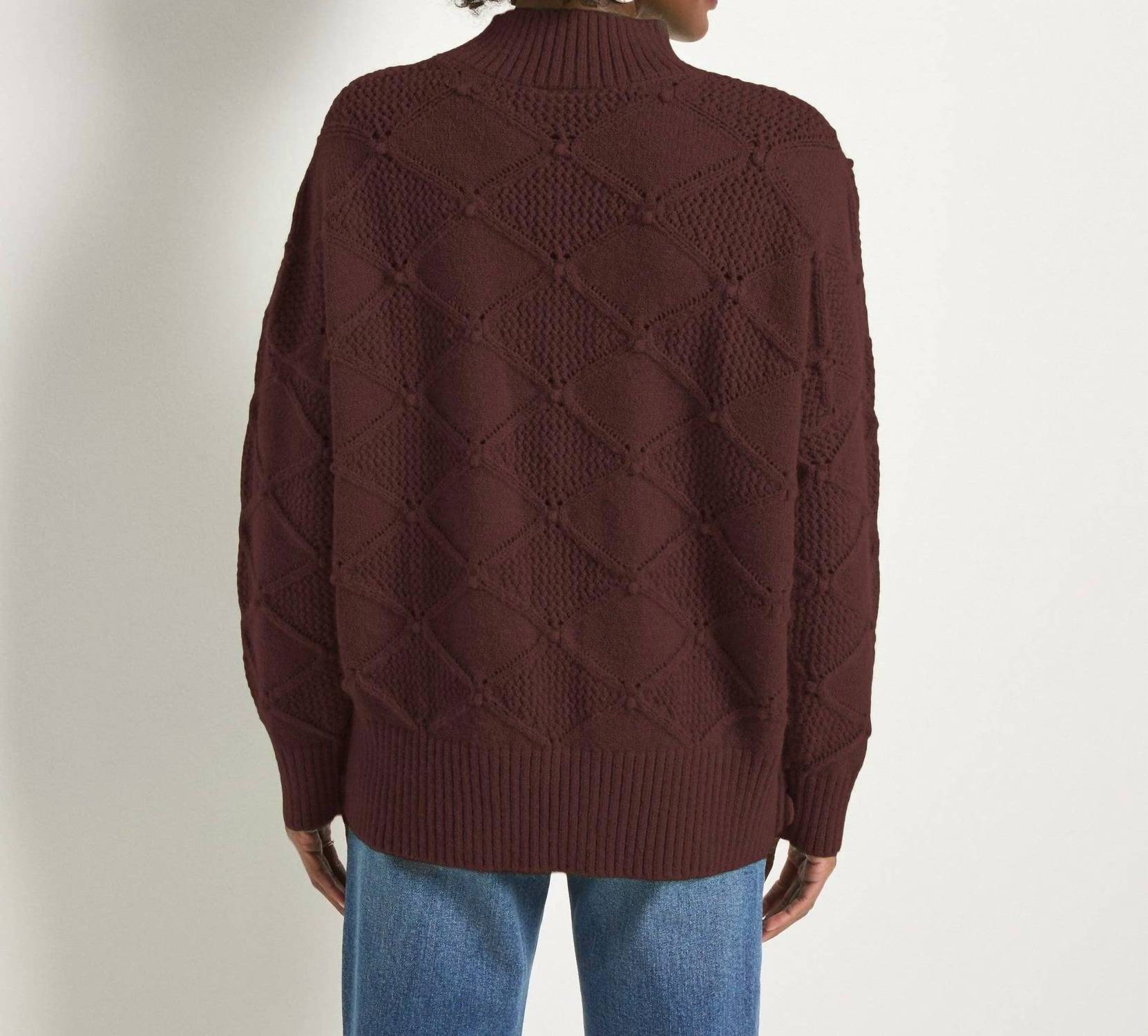 Seventy Eight and Sunny Countryside Long Sleeve Sweater in espresso - women's sweater - alternate view