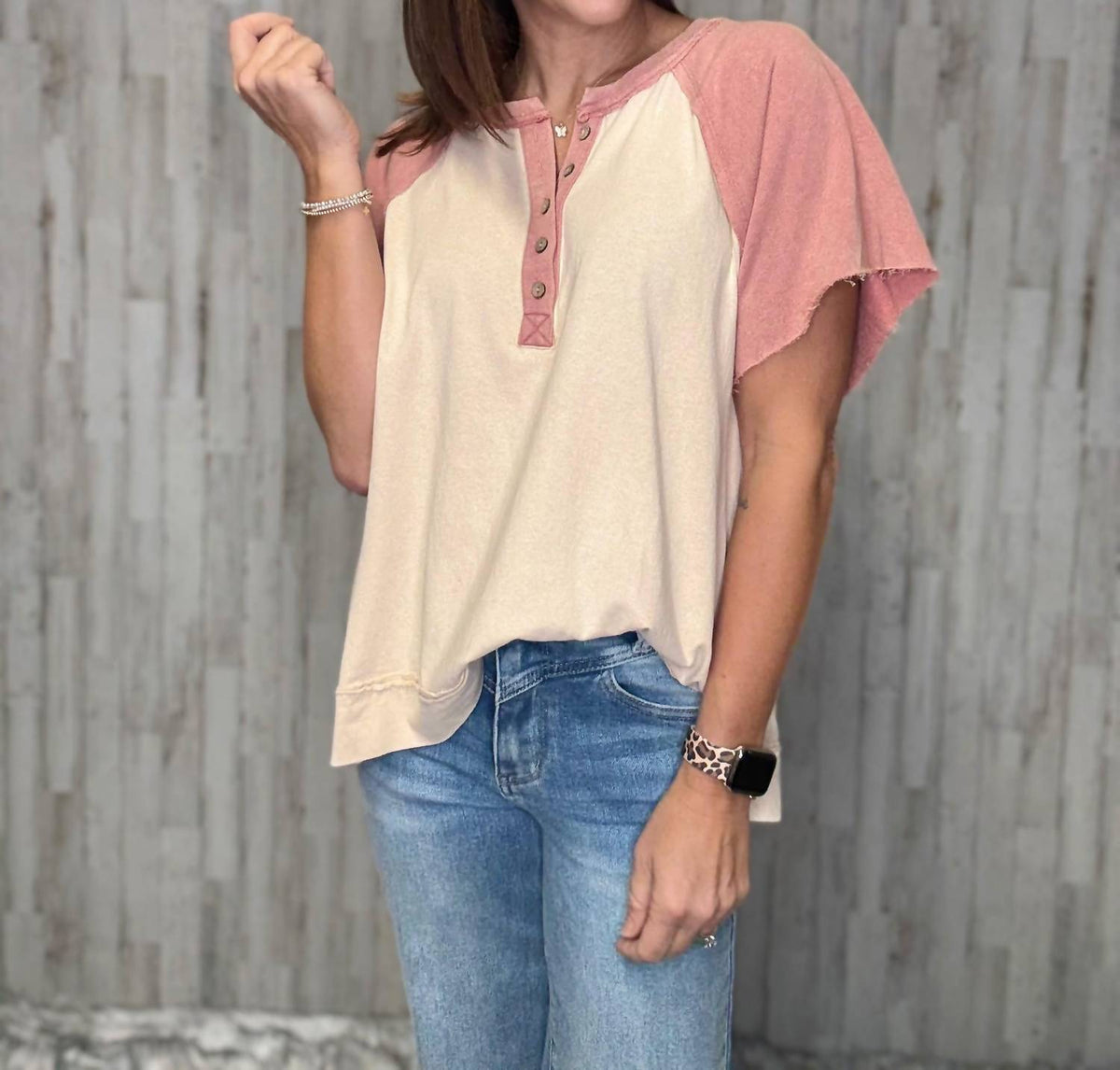 Easel - Brynn Color Block Top
