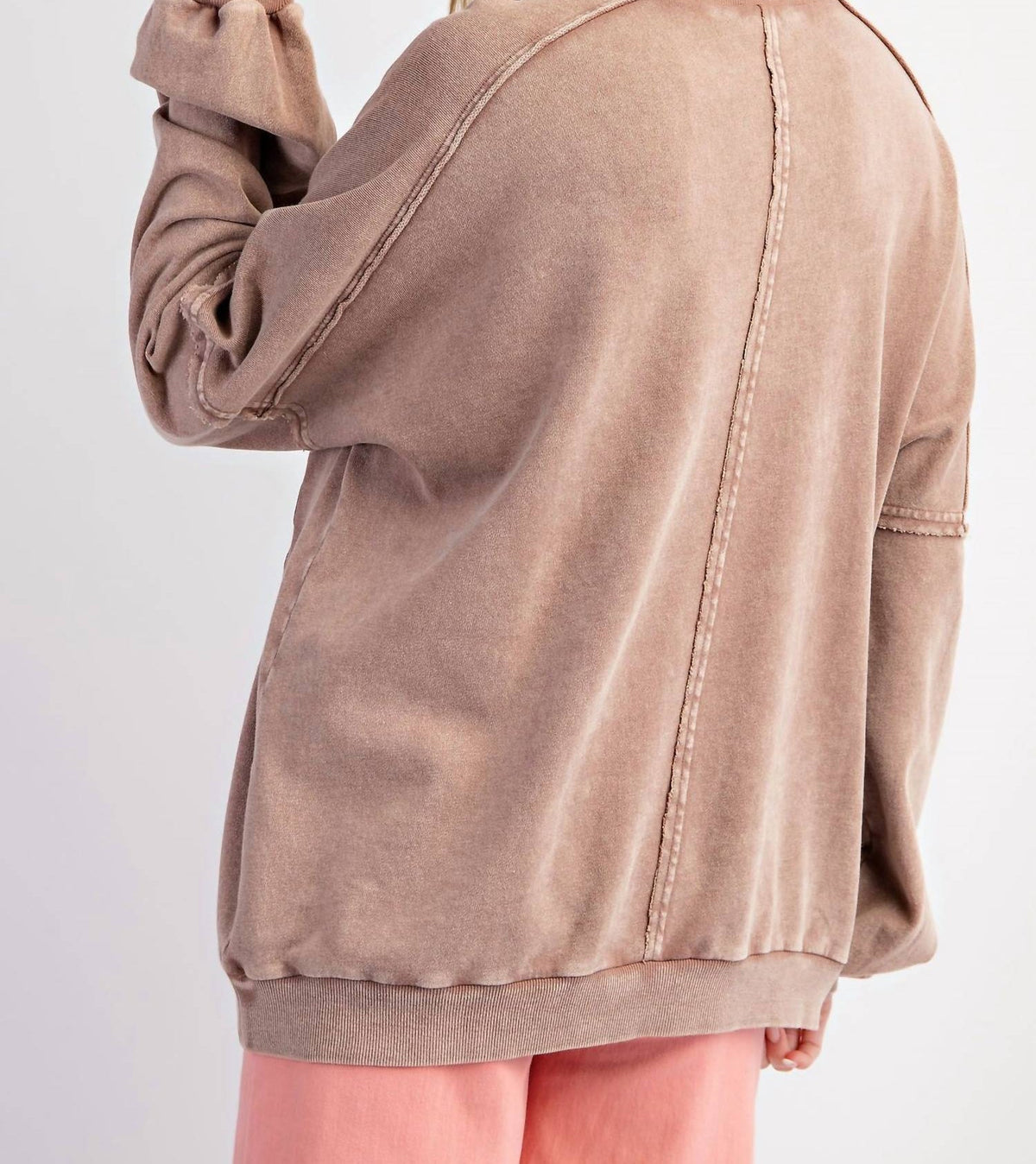 Easel - Butterfly Patch Washed Terry Knit Pullover