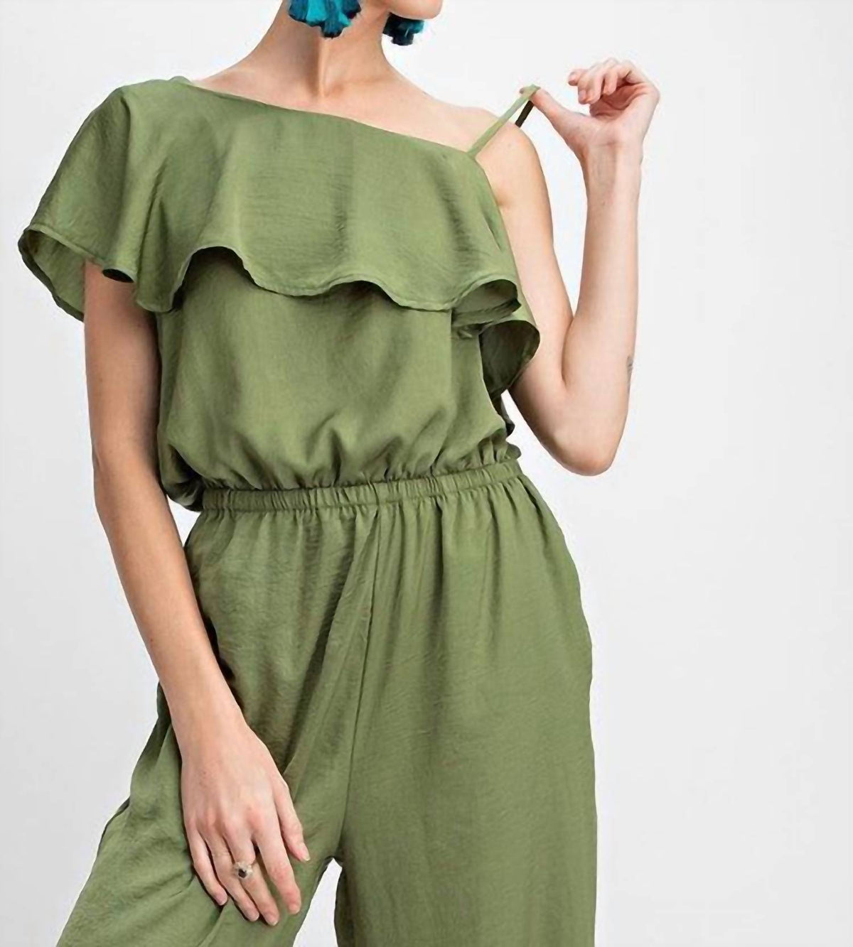 Easel - Claire Satin Jumpsuit