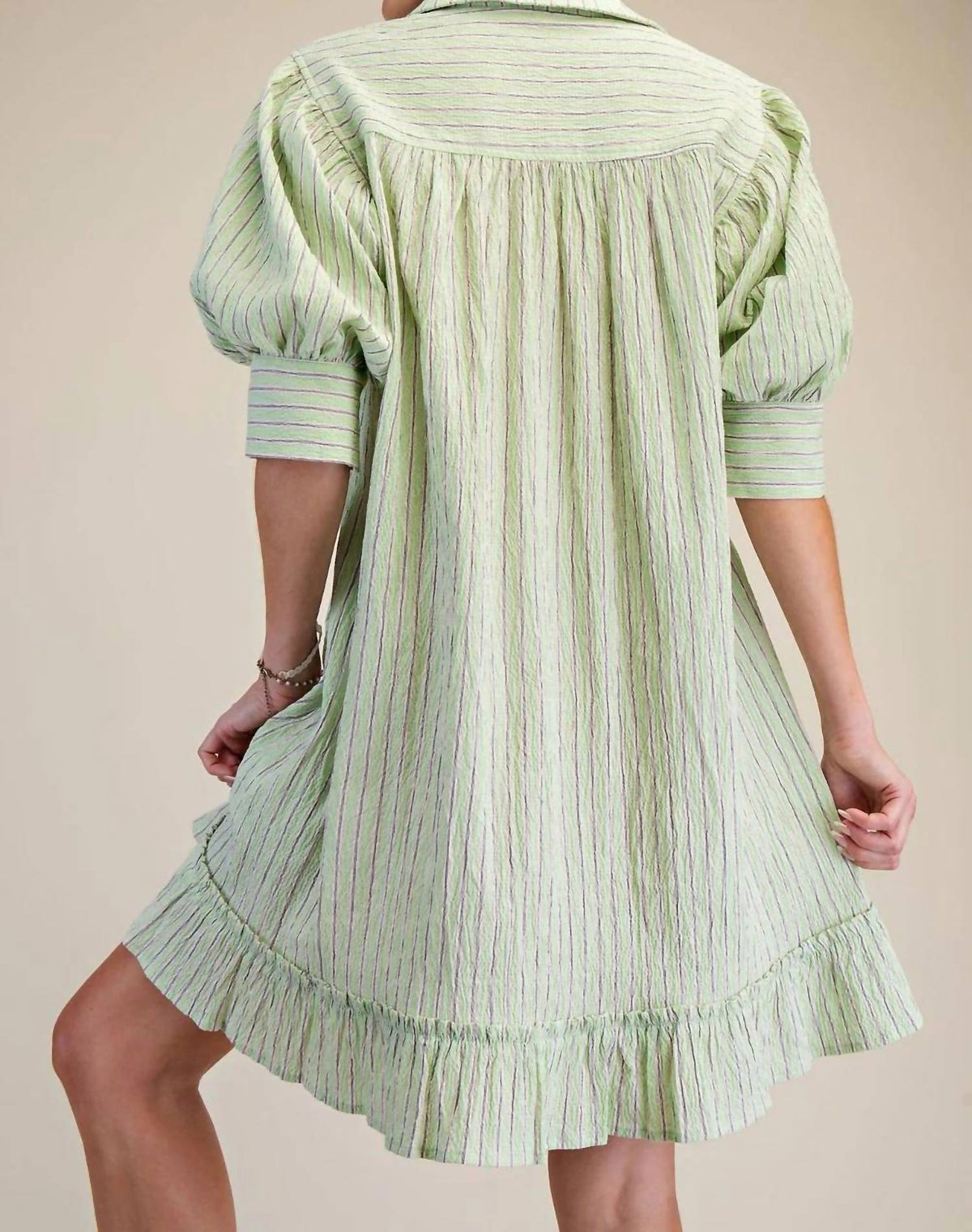 Easel - Collared Stripe Dress