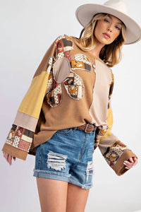 Easel - Color Block Thermal Mineral Washed Pullover