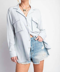 Easel - Easel Cotton Snap Cargo Shirt (plus Size)