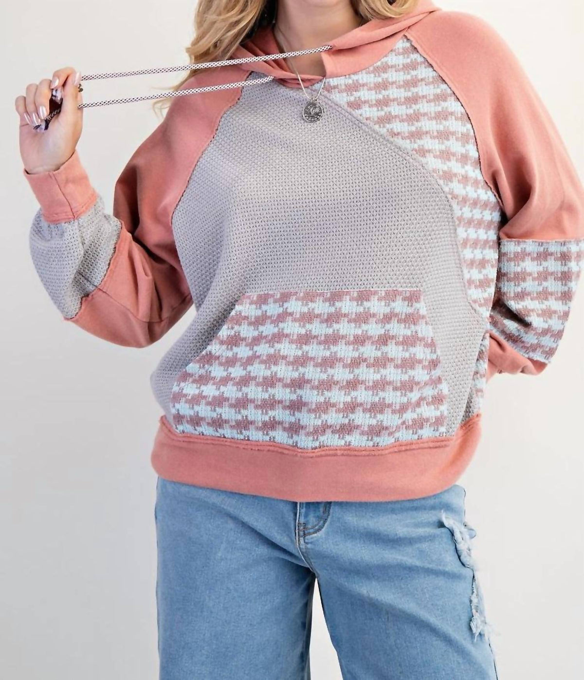 Easel - Houndstooth Mix Hoodie