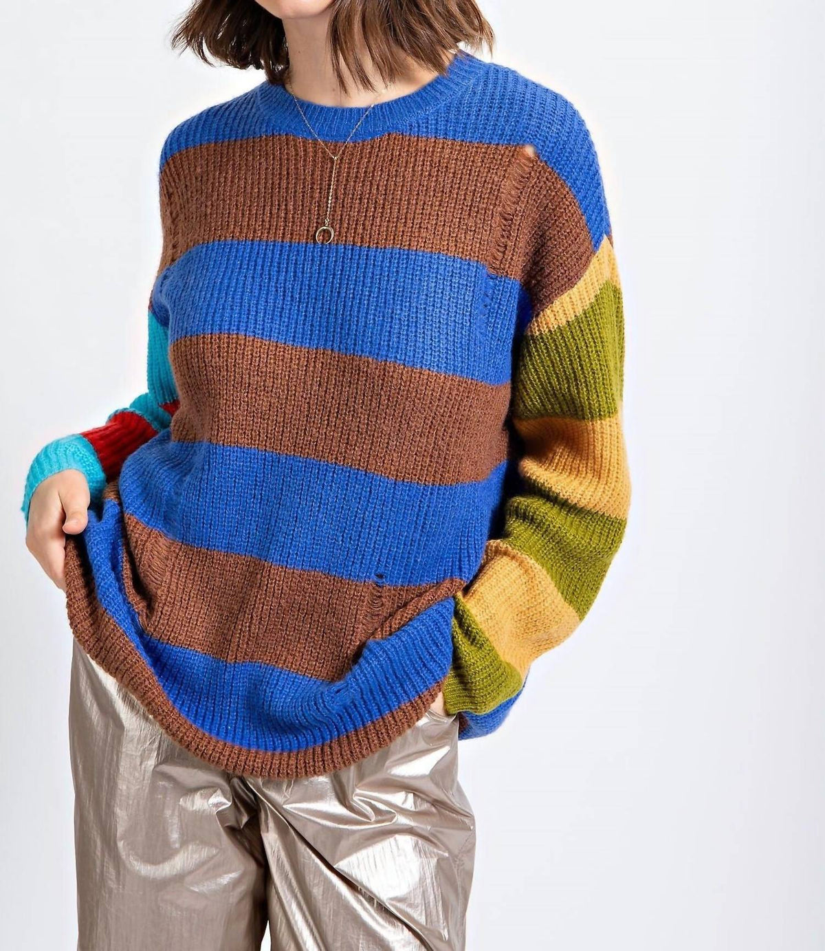 Easel - Journey Color Blocked Sweater