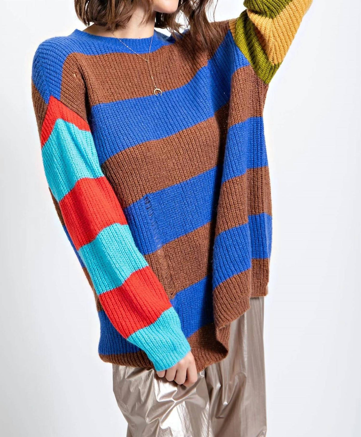Easel - Journey Color Blocked Sweater