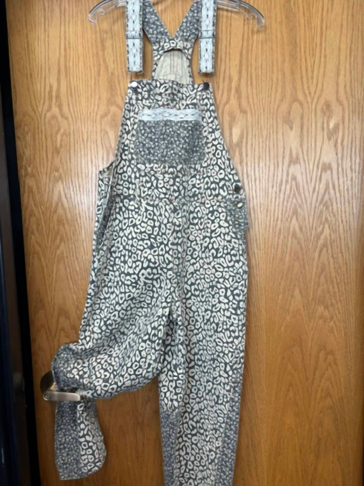 Easel - Women's Leopard Print Washed Twill Jumpsuit