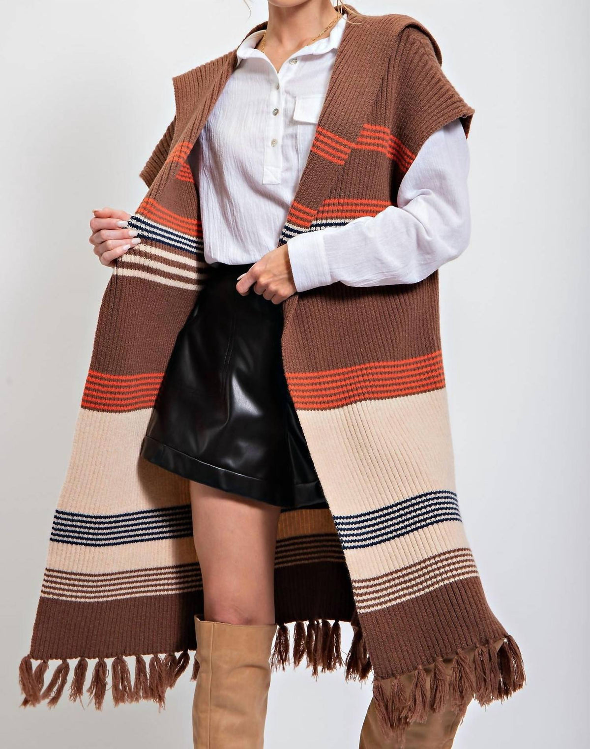 Easel - Knitted Sweater Kimono