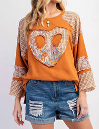 Easel - Light As Love Heart Patch Pullover