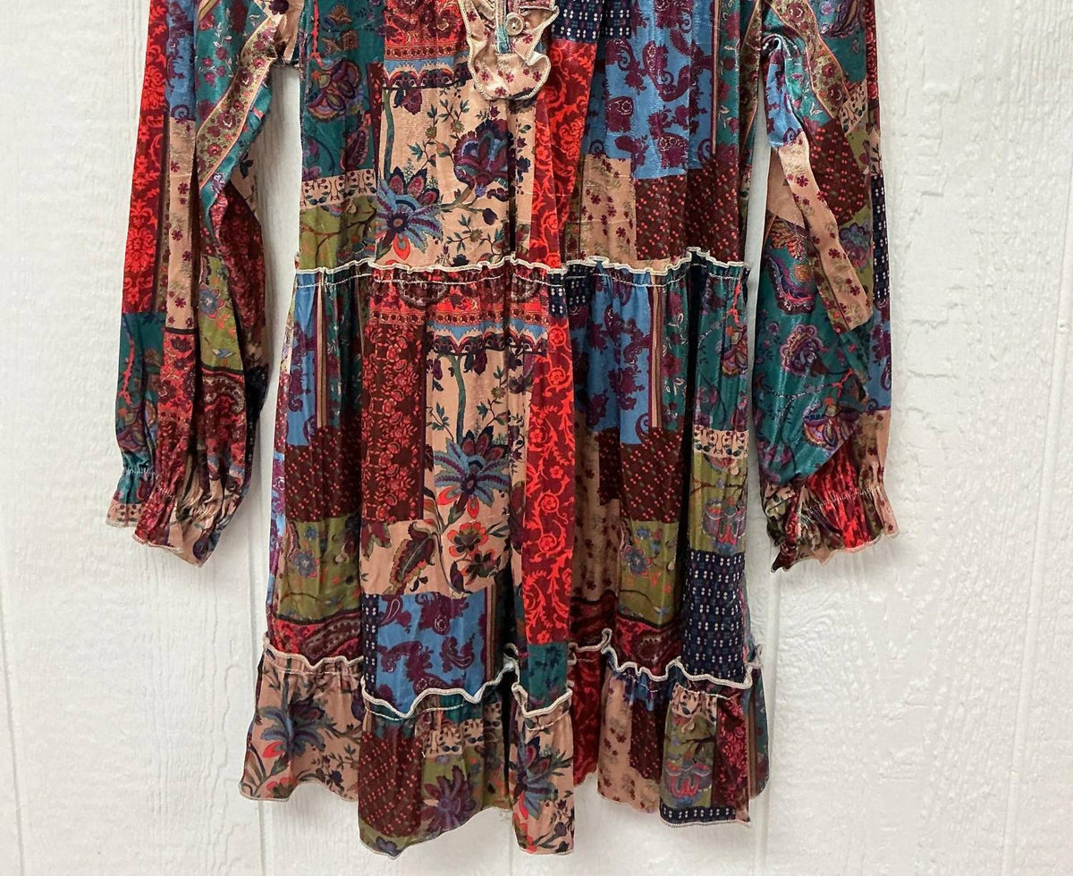 Easel - Women's Long Sleeve Patch Mini Dress