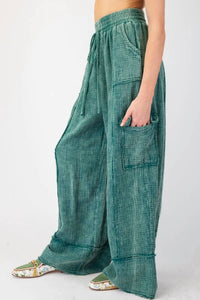 Easel - Malina Mineral Washed Drawstring Pants