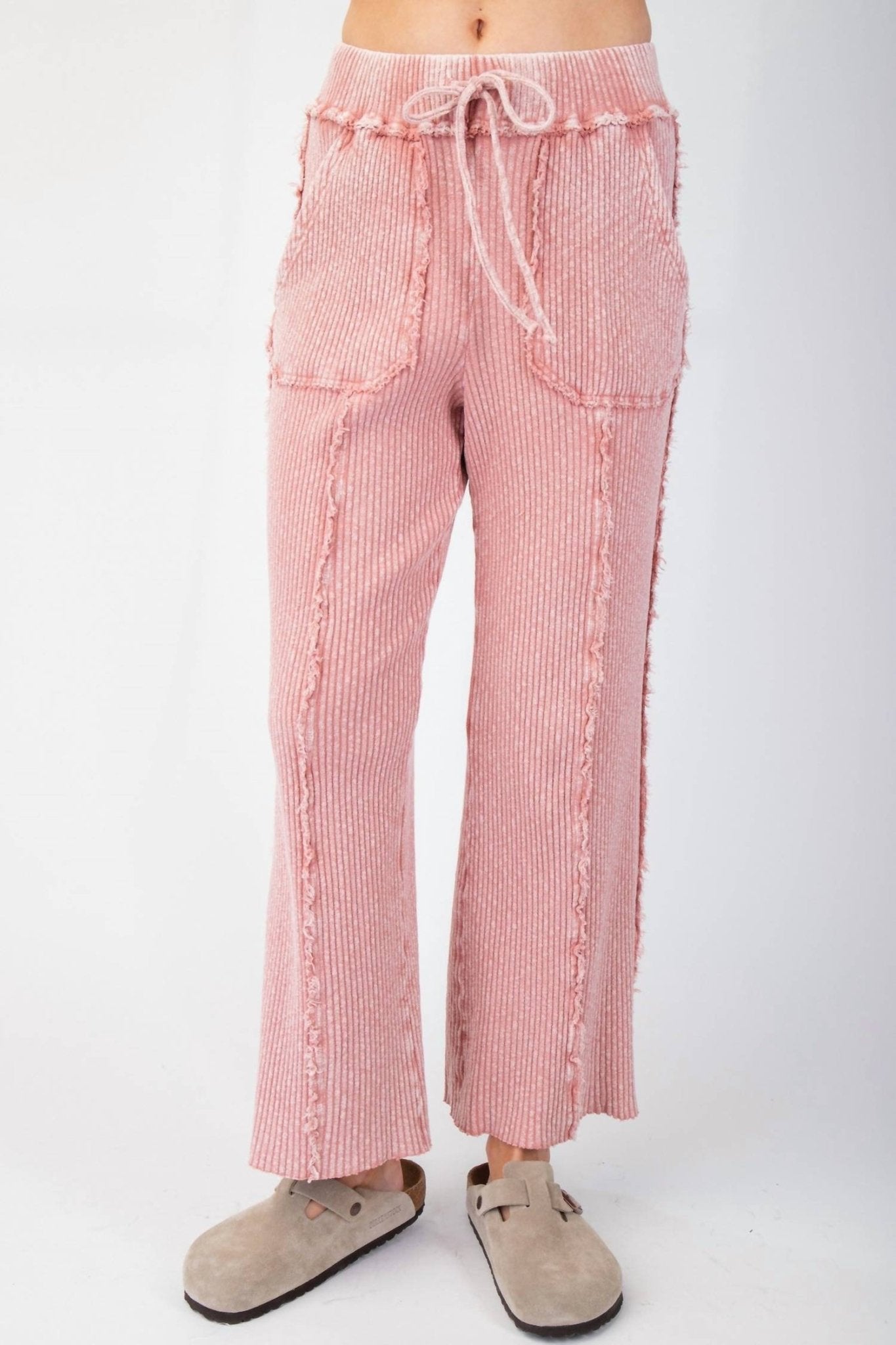 Easel - Mineral Washed Ribbed Pants - clothing - cotton - pants