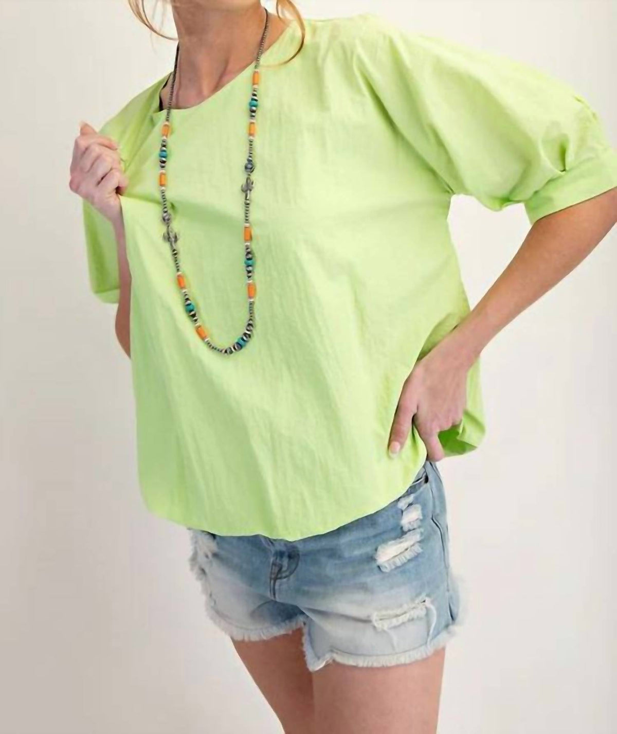 Easel - Parachute Bubble Woven Top