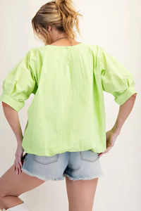 Easel - Parachute Bubble Woven Top