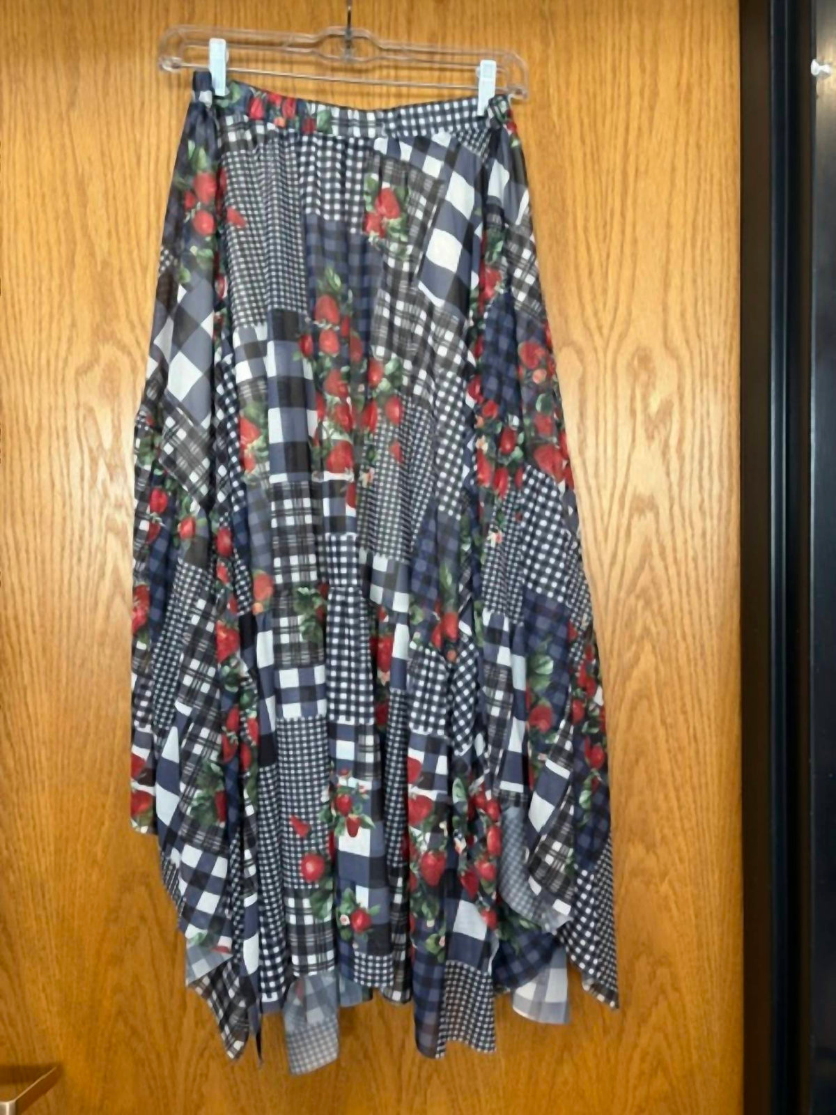 Easel - Women's Patchwork Tiered Maxi Skirt
