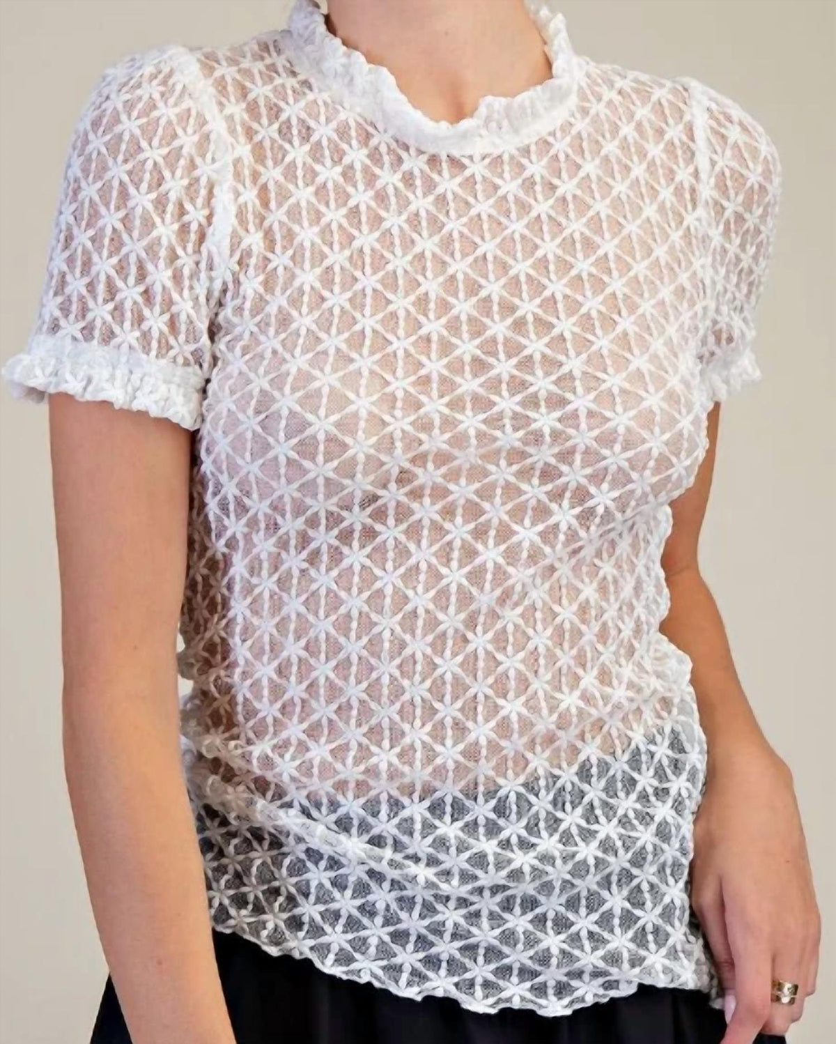 Easel - Southern Belle Eyelet Blouse