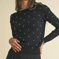 Eb Luxe - Pearl Embellished Sweater