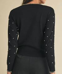 Eb Luxe - Pearl Embellished Sweater