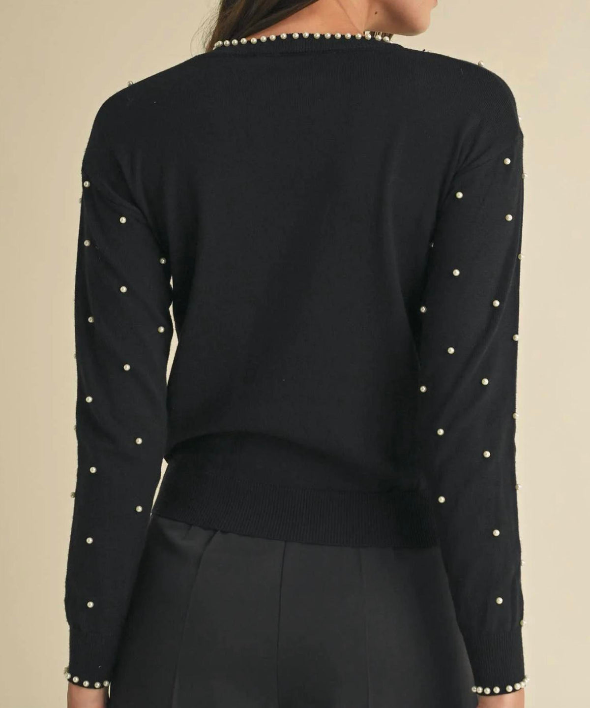 Eb Luxe - Pearl Embellished Sweater