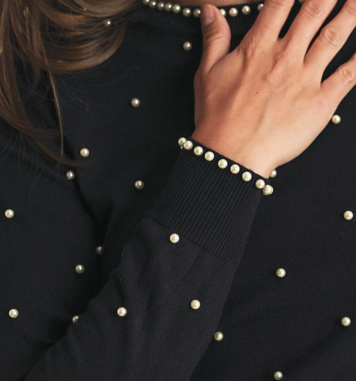 Eb Luxe - Pearl Embellished Sweater